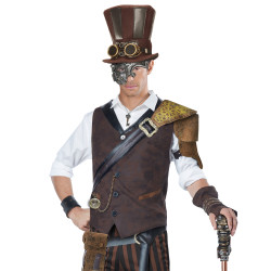 Steampunk maska, strieborná, luxusná